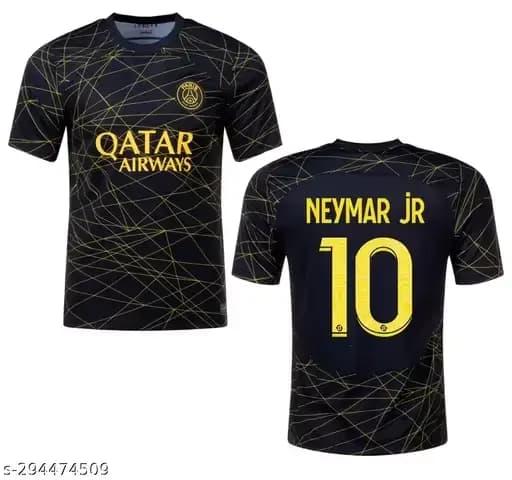 Maillot de football Paris Saint-Germain noir et or pour hommes NEYMAR JR 10, t-shirt de football à manches courtes à séchage rapide, uniforme d'entraînement sportif