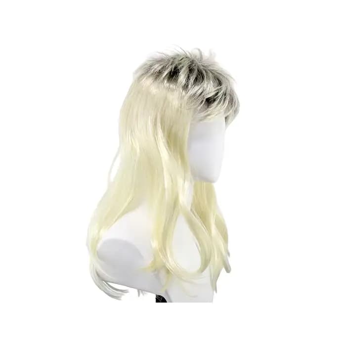 Perruque synthétique blonde style mulet, cheveux shaggy rétro années 80 pour hommes, idéale pour Halloween, les fêtes et les événements cosplay
