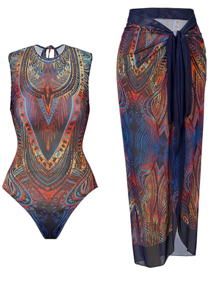 Maillot de bain une pièce imprimé rétro