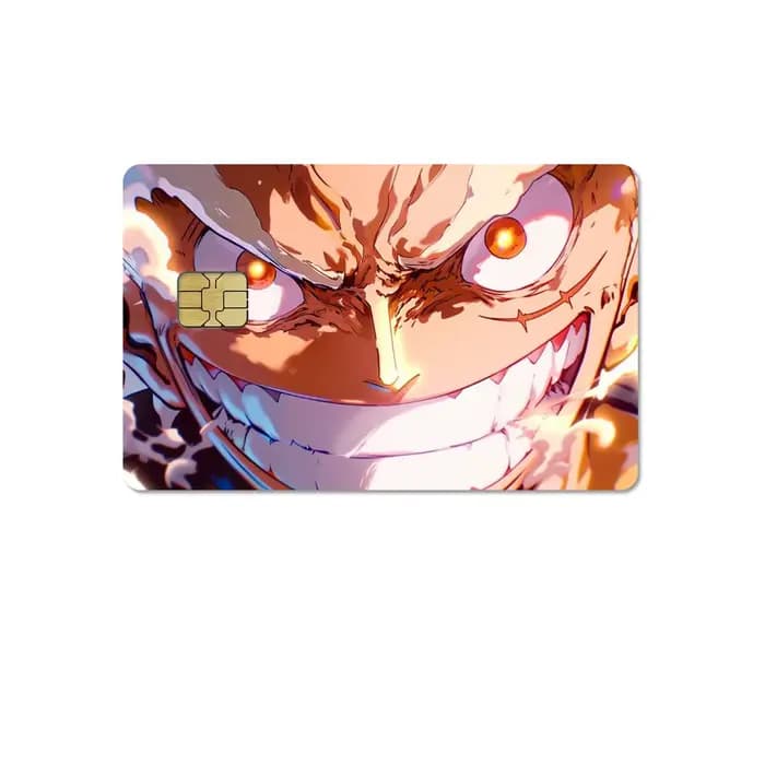 Nouveau dessin animé Anime une pièce Gear 5 Luffy bricolage HD mat PVC autocollant petite puce carte de crédit housse Film peau autocollant filles cadeau
