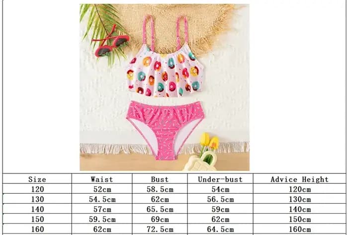 Maillot de bain 2 pièces fendu pour enfants