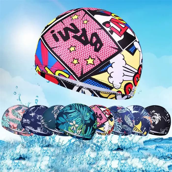 Bonnet de natation imprimé fleuri