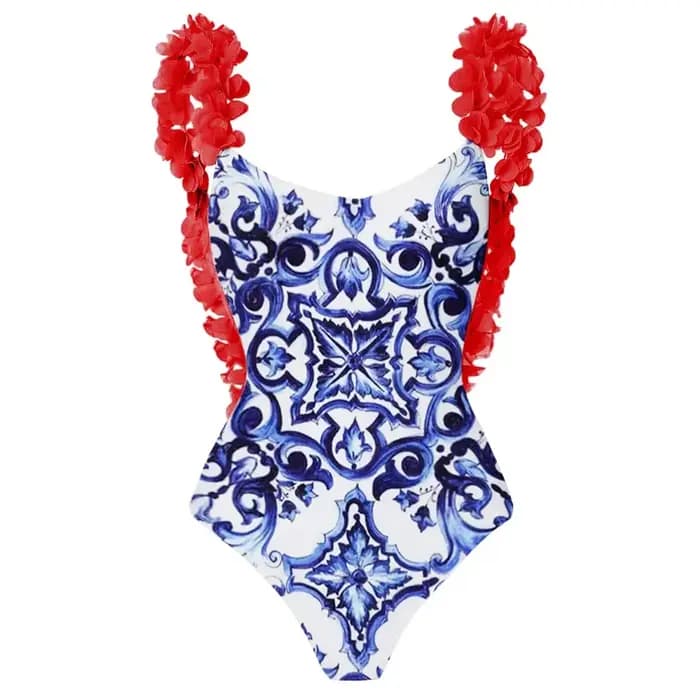 Maillot de bain une pièce dos nu à sequins faits main pour femme