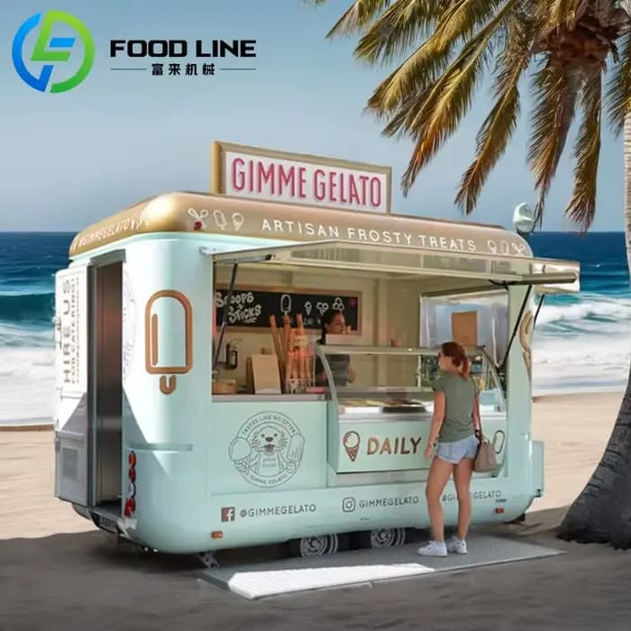Chaud rapide barbecue Burger Pizza Shop Snack Kebab cuisine personnalisée chariot de nourriture café Mobile camion de nourriture Van camion