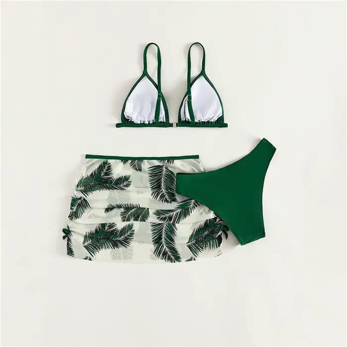 Fille maillot de bain avec jupe 3 pièces maillots
