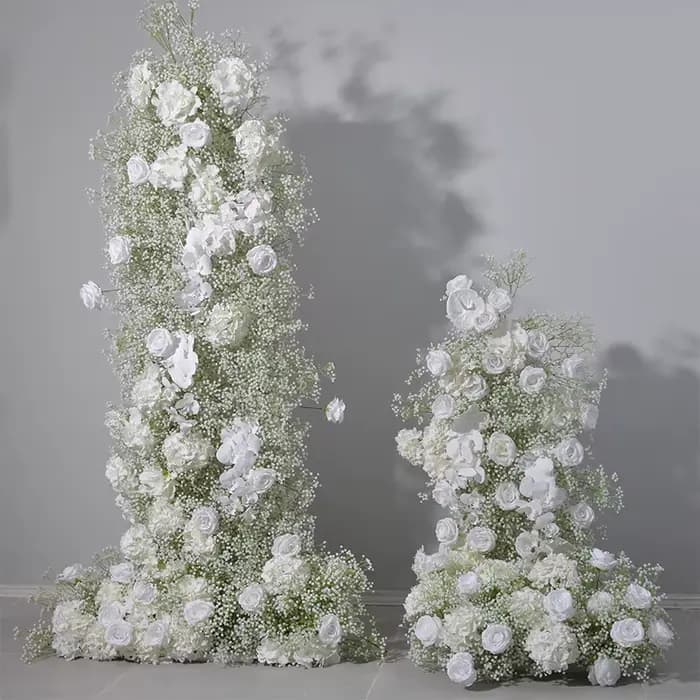 Ensembles floraux combinés indispensables pour spectacle de mariage, pour arrière-plan, Arches, Solution visuelle principale à une arrêt, gain de temps, prêt pour photos