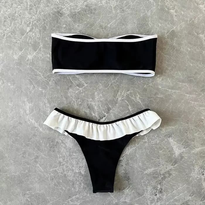 Maillot de bain deux pièces sans bretelles pour femme