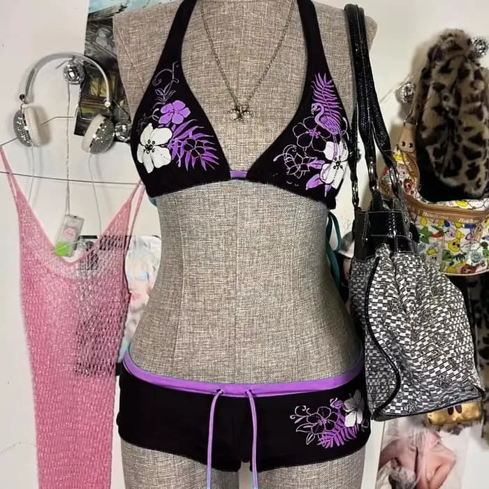 Tendance mode printemps-été : Bikini sexy Y2K - Design de niche européen et américain, ensemble de m