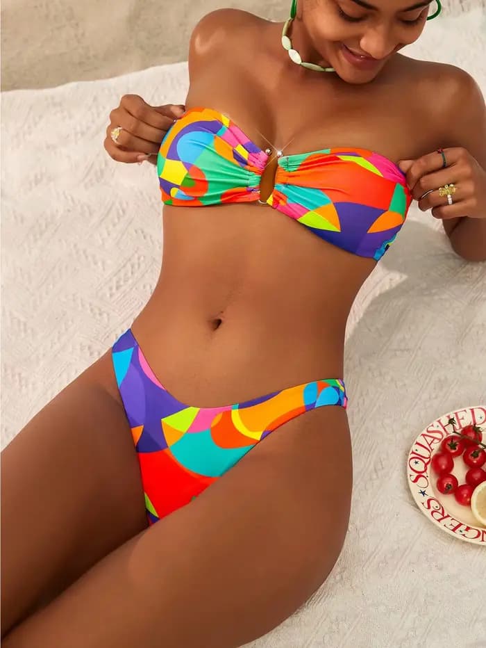 ZTVitality Sexy imprimé Bikini ensemble 2025 nouveauté soutien-gorge rembourré sans bretelles maillo