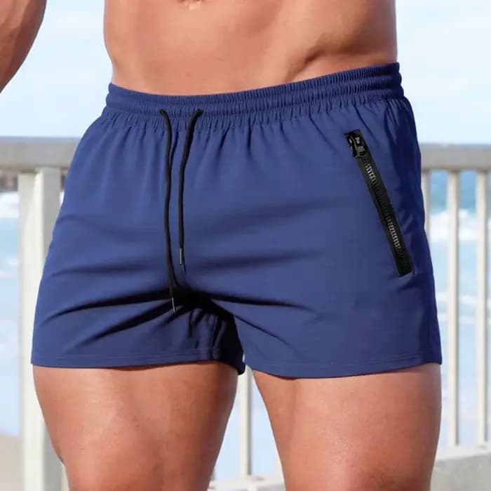 Short de bain couleur unie pour hommes, short de plage décontracté d'été pour hommes, séchage rapide