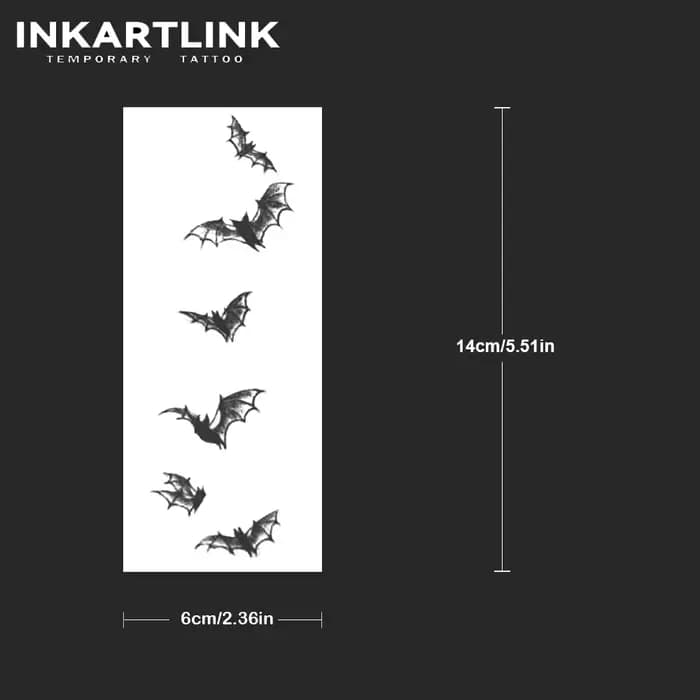 Tatouage temporaire chauve-souris, dure jusqu'à 15 jours, autocollant semi-permanent magique étanche