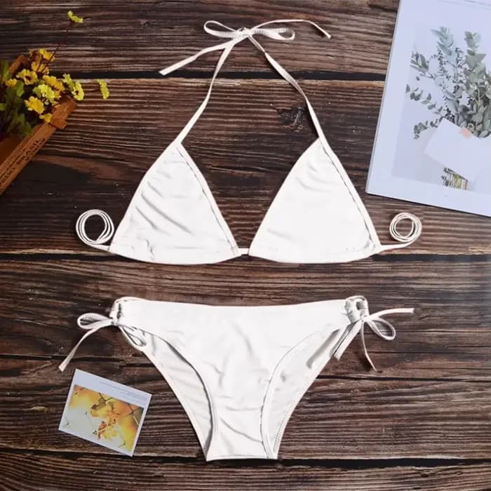 Femmes string Bikini ensemble Sexy maillot de bain Style bandeau maillot de bain brésilien accessoir