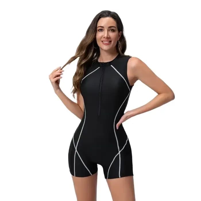 Femme maillot de bain sans manches séchage rapide surf costume une pièce maillot de bain femme maill