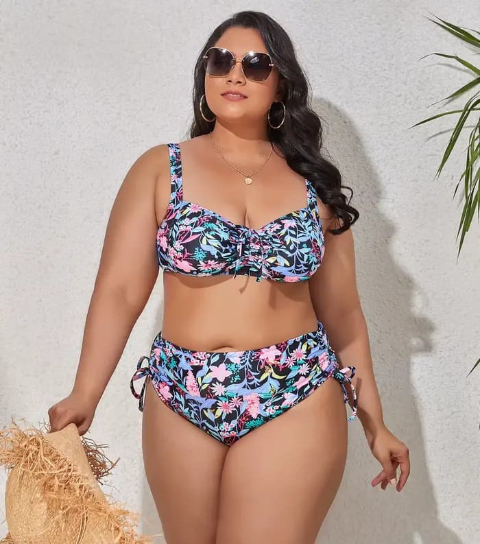 Maillot de bain deux pièces grande taille, Sexy, élégant, soutien-gorge Push Up, culotte taille haut