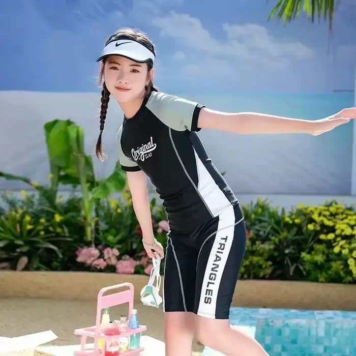 Maillot de bain professionnel pour femmes, manches courtes, séchage rapide, costume deux pièces pour