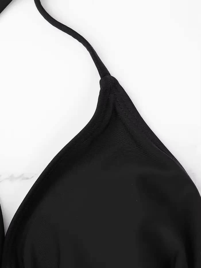 1Pc femmes Sexy haut de bikini soutien-gorge maillot de bain été plage Style couleur unie col suspen
