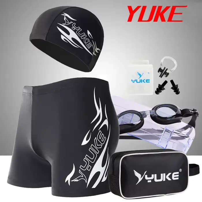 Maillot de bain confortable à séchage rapide pour hommes, bonnet imprimé, ensemble de lunettes de na
