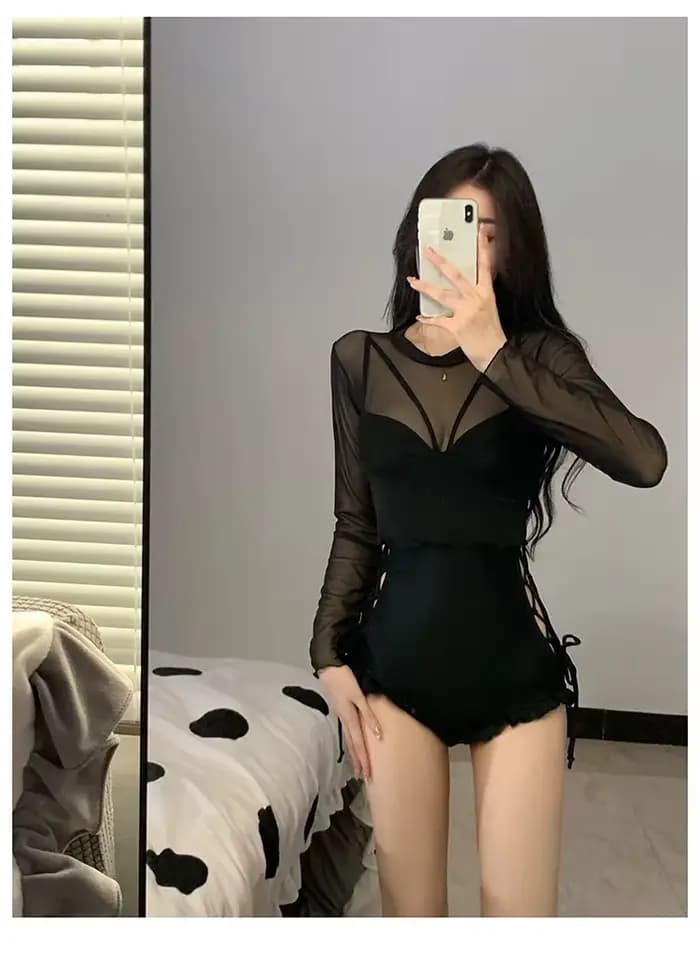 Maillot de bain une pièce pour femme, Pure Desire Aesthetic, Small Chest Steel Support, Sun Protecti