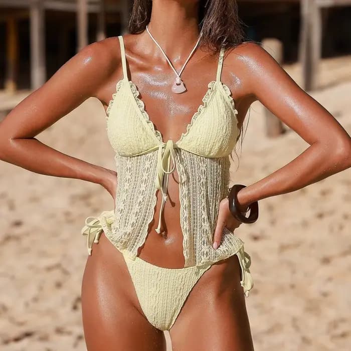 Nouveau Maillot de Bain Femme 2026 : Tankini à Paillettes, Bikini Halter, Ensemble Deux Pièces Coupe
