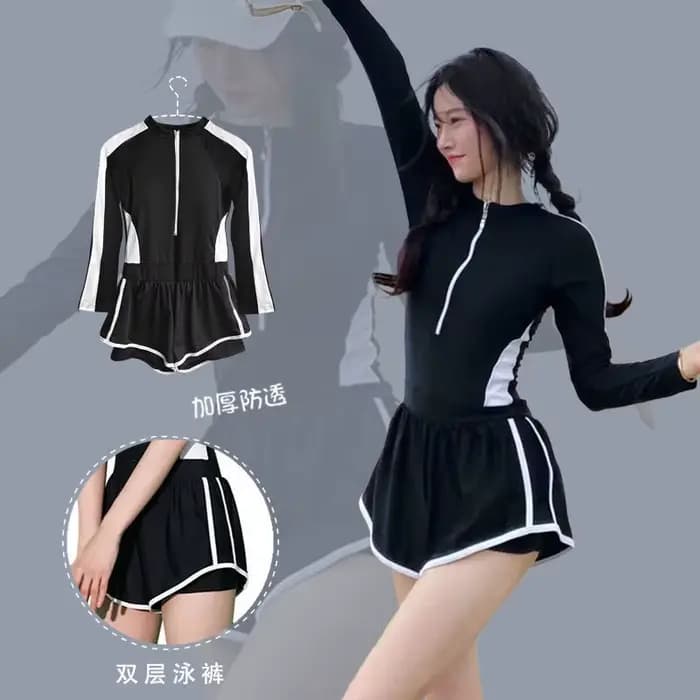 Maillot de bain pour femmes, combinaison d'été à manches longues pour filles, maillot de bain Sexy d
