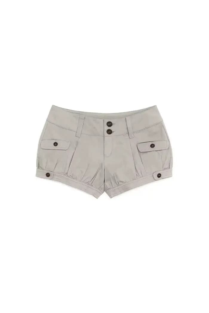 Shorts cargo rétro délavés taille basse slim décontractés pour femme, motif citrouille coréenne