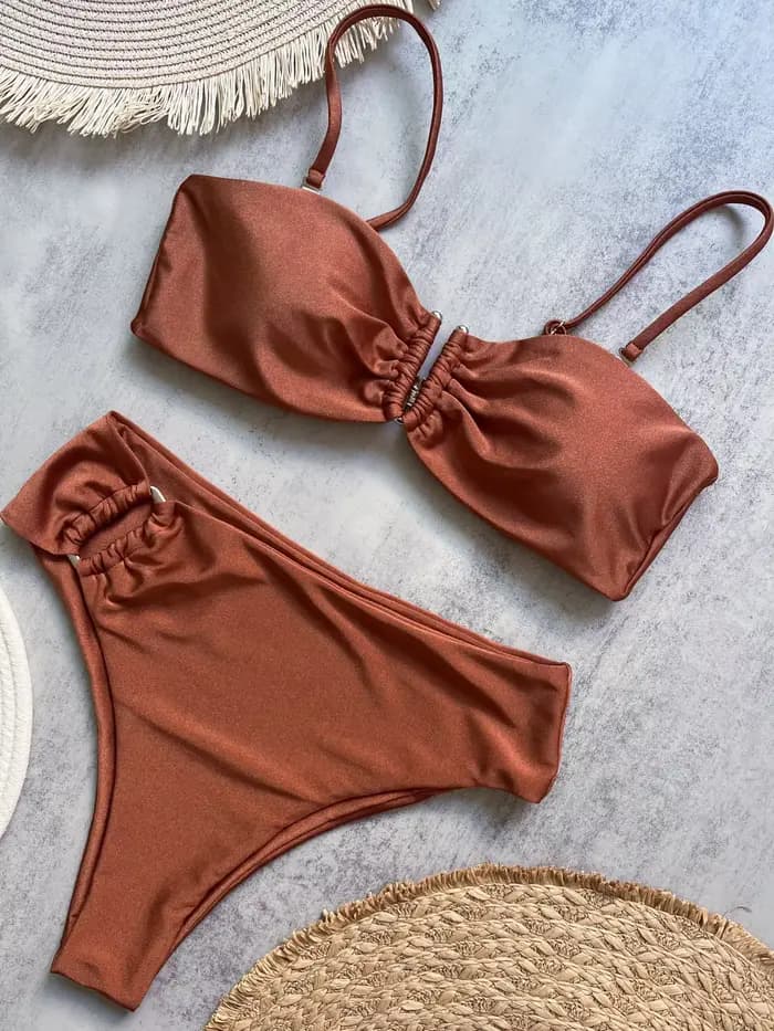 Bikini bandeau push-up pour femme 2026, maillot de bain sexy, ensemble bikini brésilien, string, mai