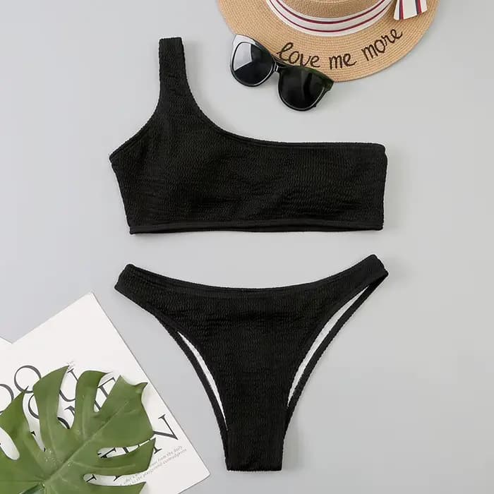 Micro Bikini blanc 2024 Biquini brésilien une épaule string maillot de bain femmes coupe haute maill