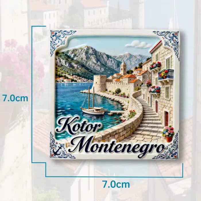 Aimants de réfrigérateur en céramique de Montenegro, Europe, souvenirs touristiques, articles de déc