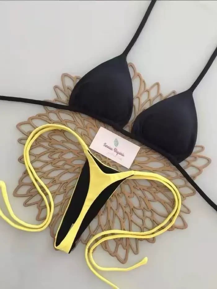 Maillot de bain bikini de plage brésilien sexy deux pièces maillot de bain à la mode taille haute fl