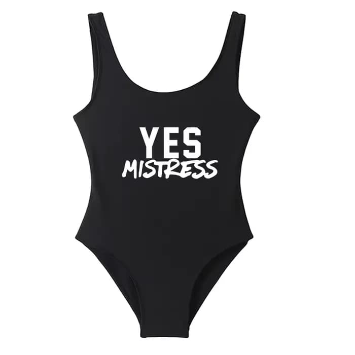 YES MISTRESS-Maillot de bain une pièce pour femmes, tenue sexy, drôle, dos nu, monokini, mignon, bad