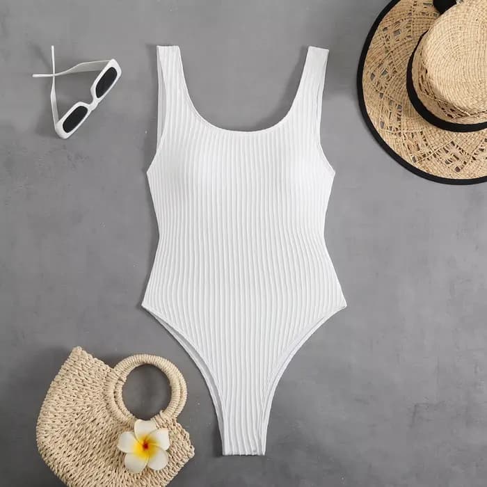 Maillot de bain une pièce pour femmes, sexy, coupe haute, couleur unie, nouveau style