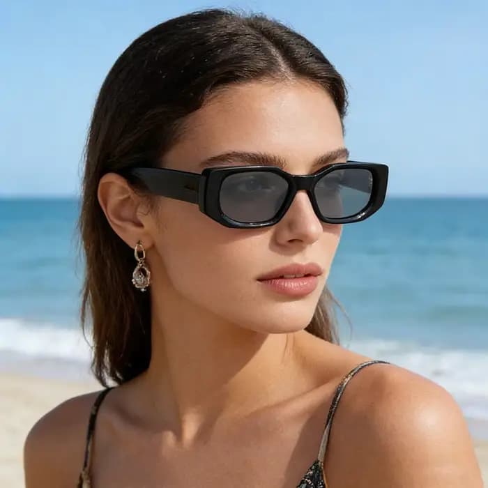 Lunettes de soleil de mode Ruiao 2026, nouveau modèle noir classique rétro de marque, monture épaiss