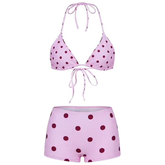 Ensemble 2 pièces pour femmes, haut de bikini à bretelles et short, maillot de bain élégant, imprimé