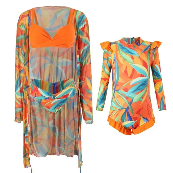 Maillot de bain UV pour mère et enfant, maillot de bain assorti pour la famille, pour femmes et fill