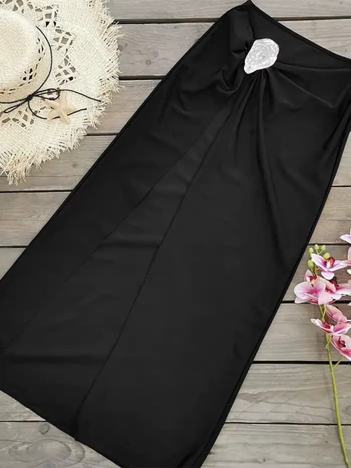 Sexy sans bretelles Bikini 3 pièces costumes femmes fronde dos nu maillots de bain avec taille basse