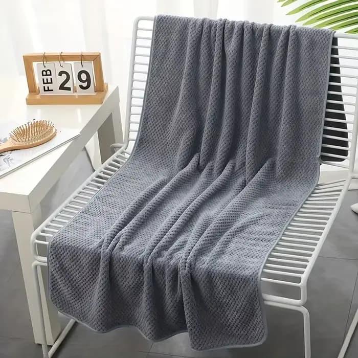 Serviette de bain en polaire corail motif ananas 70x140cm, ultra légère, respirante, séchage rapide,