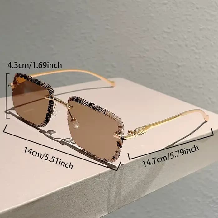 KAMMPT lunettes de soleil carrées sans monture hommes mode Vintage dégradé nuances décontractées fem