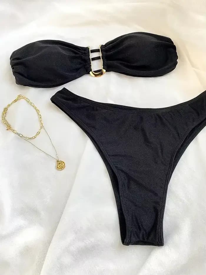 Ensembles de bikinis pour femmes, maillots de bain deux pièces, maillot de bain sexy taille haute en