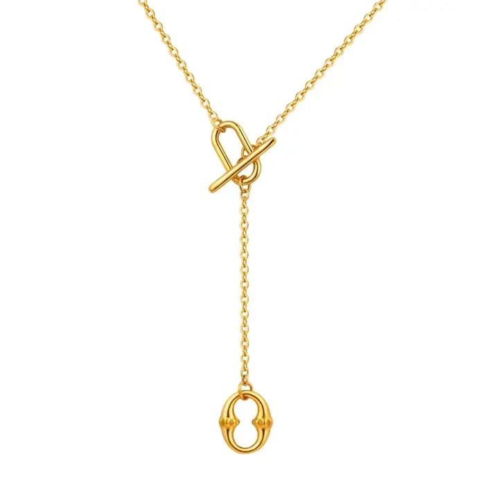 Tigrade – collier avec pendentif géométrique en forme de Y pour femmes, en acier inoxydable, boucle