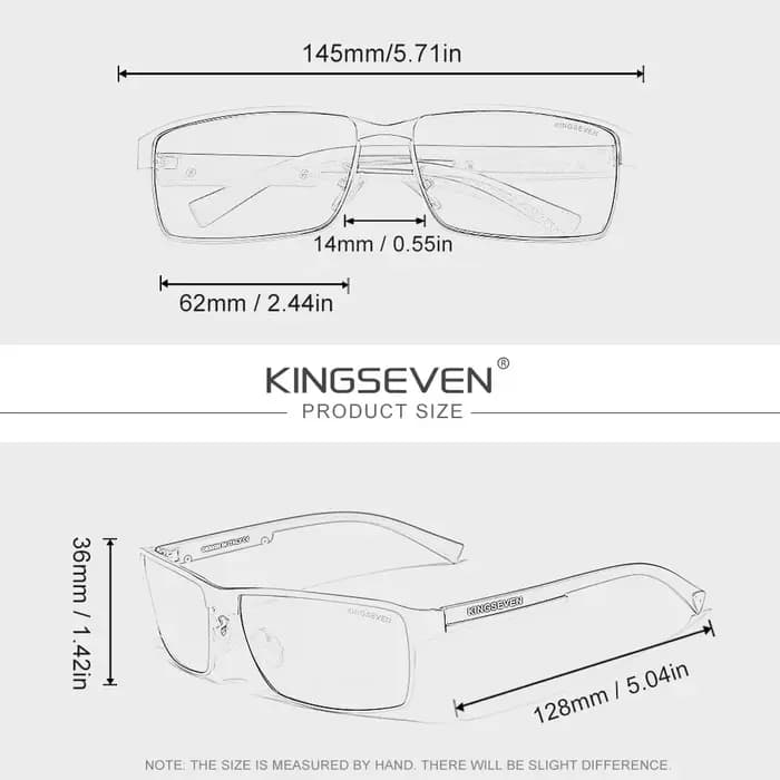 KINGSEVEN Lunettes de soleil polarisées rectangulaires UV400 pour hommes, lunettes de cyclisme, lune