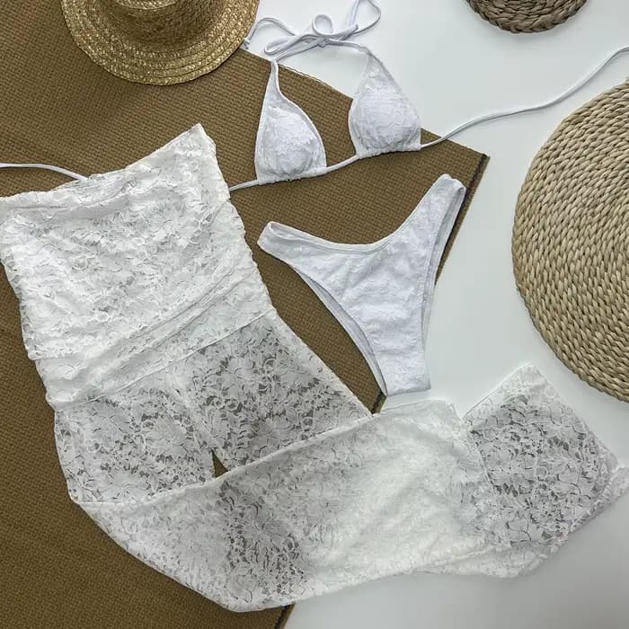 Ensemble de bikini push-up pour femme, pantalon en dentelle, maillots de bain sexy, maillots de bain