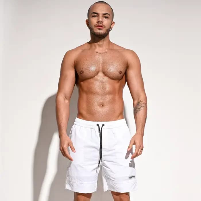 Short de bain long avec doublure pour homme, bermuda de sport, de plage, de surf, Desmiit Goals, séc