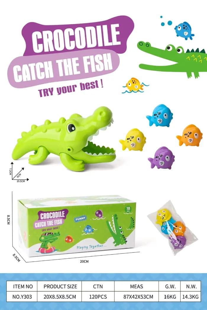Nouveau jouet de bain crocodile créatif-amusant jeu d'eau pour bébé et jeu de pêche pour les enfants