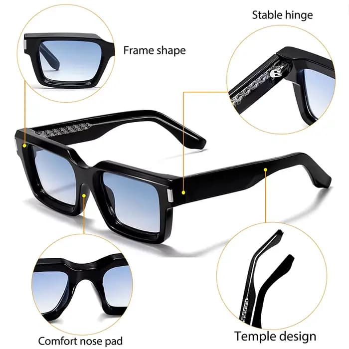 CATERSIDE nouvelle mode Punk hommes lunettes de soleil carrées marque Design petit cadre lunettes de