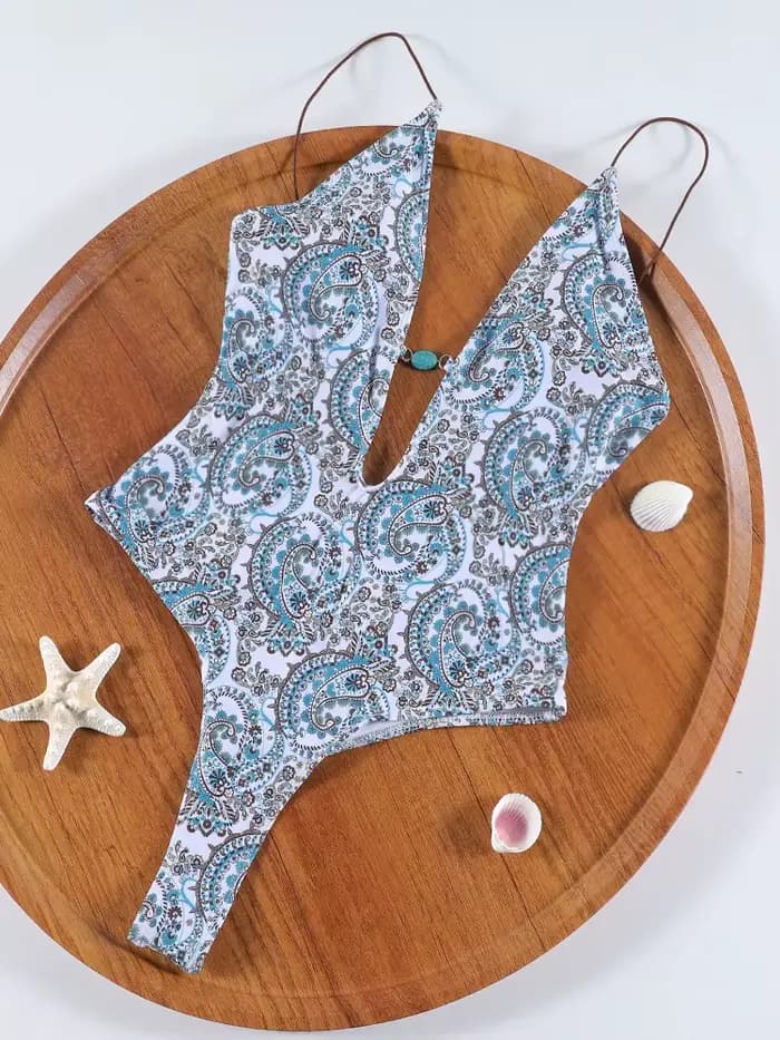 Maillot de bain une pièce, décolleté plongeant en v, coupe haute, sexy, pour femmes, vêtements de pl