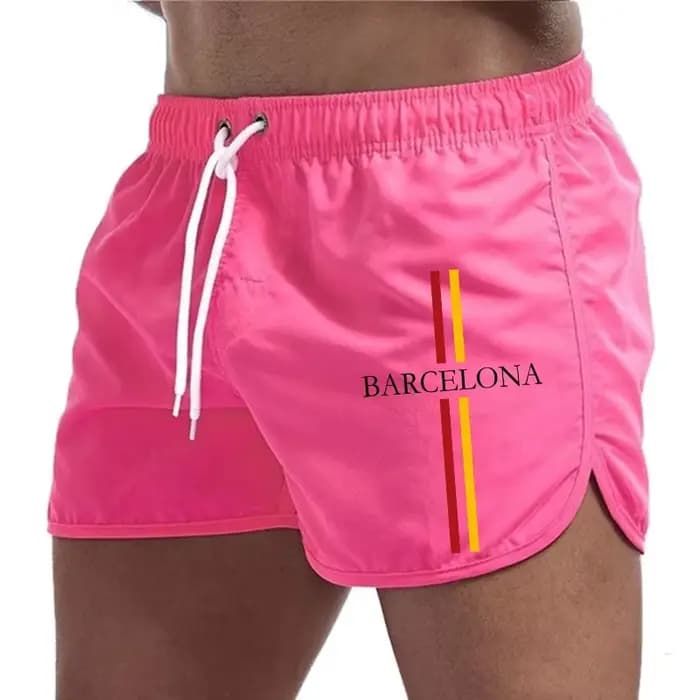 Shorts de plage pour hommes à imprimé Barcelone, de haute qualité, respirants, à séchage rapide, pou