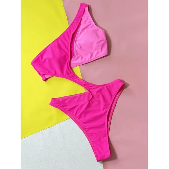 Maillot de bain asymétrique une pièce pour femme, découpé, une initié, épissage, taille haute, rembo