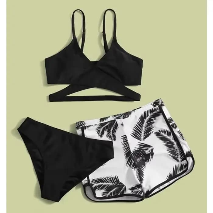 Maillot de bain trois pièces pour femme, ensemble tankini, sport, plage, piscine, été, 2025