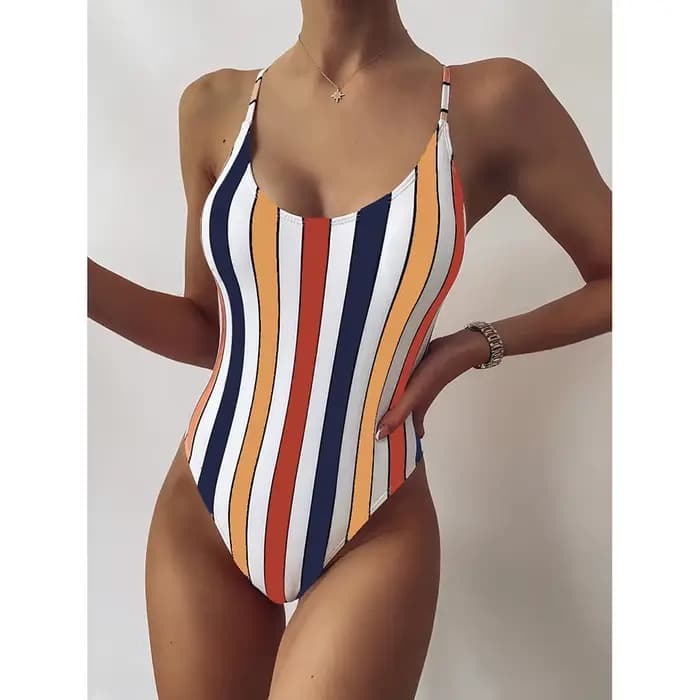 Maillot de bain une pièce pour femme, maillot de bain sexy à rayures 2026, bikini pour femme, maillo