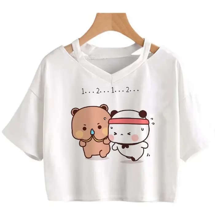 Haut court graphique à la mode pour femmes, t-shirts, manga, hippicopter, Kawai, Bubu Dudu, Trash